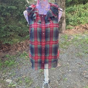 J.crew Plaid Top Xs New